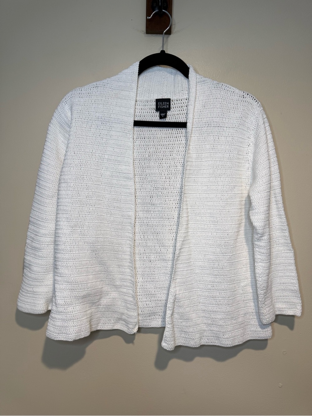 Eileen Fisher cotton knit open front cardigan